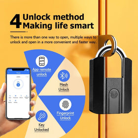 Tropernic 916 TTLOCK Smart Padlock IP67 บลูทูธ กันน้ํา ปลดล็อกด้วยระบบสแกนลายนิ้วมือ พร้อมกุญแจ แบบพกพา ชาร์จ USB สําหรับลิ้นชัก กระเป๋าเดินทาง โกดัง