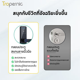 [ระบบเสียงไทย] Tropernic K7 Tuya อุปกรณ์ล็อคประตูอัจฉริยะดิจิทัล อิเล็กทรอนิกส์ ปลดล็อกด้วยแอป WIFI สแกนลายนิ้วมือ แอป รหัสผ่าน การ์ด IC ปลดล็อกกุญแจ