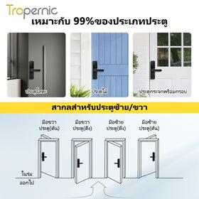 Tropernic DG01 TTLOCK Digital Door Lock จัดการผ่านแอป ตัวล็อคประตู ลายนิ้วมือ พร้อมกระดิ่ง ตัวล็อคประตูไฟฟ้า รหัสผ่าน ปลดล็อคระยะไกลผ่านแอป สำหรับประตูไม้ บ้านและโรงแรม
