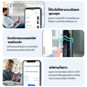 [การจดจำใบหน้า] Tropernic A216 ล ็ อคประตูอัจฉริยะ Tuya พร ้ อมกล ้ องรักษาความปลอดภัยปลดล ็ อินเตอร์คอมสองทาง อคประตูบานเลื ่ อนล ็ อคประตูดิจิตอลอัตโนมัติพร ้ อมออดปลดล ็ อครหัสผ ่ านลายนิ ้ วมือ