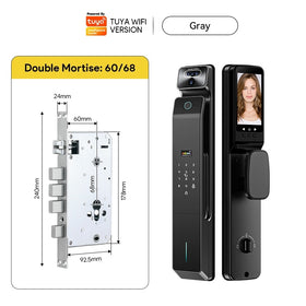 Tropernic V10 กลอนประตูดิจิตอล Digital Door Lock สแกนใบหน้า 3D Tuya WiFi Full Auto กล้อง+จอ 7in1 6068 ส่งจากไทย ประกัน1ปี