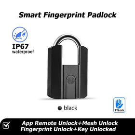 Tropernic 916 TTLOCK Smart Padlock IP67 บลูทูธ กันน้ํา ปลดล็อกด้วยระบบสแกนลายนิ้วมือ พร้อมกุญแจ แบบพกพา ชาร์จ USB สําหรับลิ้นชัก กระเป๋าเดินทาง โกดัง