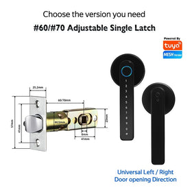 [ไม่ต้องเจาะรู] Tropernic X10 Tuya/TTLOCK กลอนประตูดิจิตอล Smart Door Lock 5 in 1 สแกนนิ้ว/รหัส/บัตร/แอป ปลดล็อคผ่านมือถือ สำหรับประตูไม้