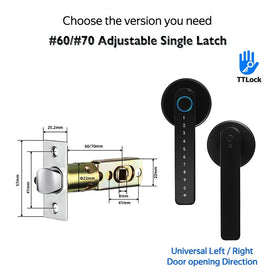 [ไม่ต้องเจาะรู] Tropernic X10 Tuya/TTLOCK กลอนประตูดิจิตอล Smart Door Lock 5 in 1 สแกนนิ้ว/รหัส/บัตร/แอป ปลดล็อคผ่านมือถือ สำหรับประตูไม้