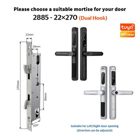 [ระบบไทย] Tropernic A6 Tuya WiFi Digital Door Lock พร้อมฟังก์ชั่นกริ่งประตู ล็อคประตูบานเลื่อน ปลดล็อคระยะไกลด้วยแอป ล็อคประตูแบบใช้ลายนิ้วมือและรหัสผ่านสำหรับประตูอลูมิเนียม