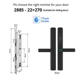 Tropernic F5 TTLOCK ล็อคประตูเลื่อนอัจฉริยะ 5 ใน 1 ล็อคดิจิตอลพร้อมฟังก์ชั่นออด แอป รีโมทปลดล็อคล็อคประตูอลูมิเนียมกันน้ําพร้อมปุ่มล็อคป้องกันอิ