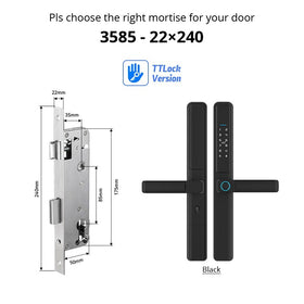 Tropernic F5 TTLOCK ล็อคประตูเลื่อนอัจฉริยะ 5 ใน 1 ล็อคดิจิตอลพร้อมฟังก์ชั่นออด แอป รีโมทปลดล็อคล็อคประตูอลูมิเนียมกันน้ําพร้อมปุ่มล็อคป้องกันอิ