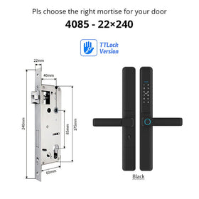 Tropernic F5 TTLOCK ล็อคประตูเลื่อนอัจฉริยะ 5 ใน 1 ล็อคดิจิตอลพร้อมฟังก์ชั่นออด แอป รีโมทปลดล็อคล็อคประตูอลูมิเนียมกันน้ําพร้อมปุ่มล็อคป้องกันอิ