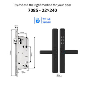 Tropernic F5 TTLOCK ล็อคประตูเลื่อนอัจฉริยะ 5 ใน 1 ล็อคดิจิตอลพร้อมฟังก์ชั่นออด แอป รีโมทปลดล็อคล็อคประตูอลูมิเนียมกันน้ําพร้อมปุ่มล็อคป้องกันอิ