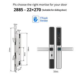 Tropernic F5 TTLOCK ล็อคประตูเลื่อนอัจฉริยะ 5 ใน 1 ล็อคดิจิตอลพร้อมฟังก์ชั่นออด แอป รีโมทปลดล็อคล็อคประตูอลูมิเนียมกันน้ําพร้อมปุ่มล็อคป้องกันอิ
