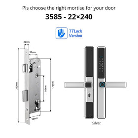 Tropernic F5 TTLOCK ล็อคประตูเลื่อนอัจฉริยะ 5 ใน 1 ล็อคดิจิตอลพร้อมฟังก์ชั่นออด แอป รีโมทปลดล็อคล็อคประตูอลูมิเนียมกันน้ําพร้อมปุ่มล็อคป้องกันอิ
