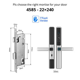 Tropernic F5 TTLOCK ล็อคประตูเลื่อนอัจฉริยะ 5 ใน 1 ล็อคดิจิตอลพร้อมฟังก์ชั่นออด แอป รีโมทปลดล็อคล็อคประตูอลูมิเนียมกันน้ําพร้อมปุ่มล็อคป้องกันอิ