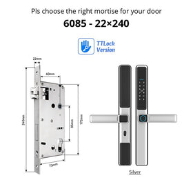 Tropernic F5 TTLOCK ล็อคประตูเลื่อนอัจฉริยะ 5 ใน 1 ล็อคดิจิตอลพร้อมฟังก์ชั่นออด แอป รีโมทปลดล็อคล็อคประตูอลูมิเนียมกันน้ําพร้อมปุ่มล็อคป้องกันอิ