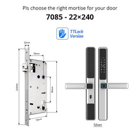 Tropernic F5 TTLOCK ล็อคประตูเลื่อนอัจฉริยะ 5 ใน 1 ล็อคดิจิตอลพร้อมฟังก์ชั่นออด แอป รีโมทปลดล็อคล็อคประตูอลูมิเนียมกันน้ําพร้อมปุ่มล็อคป้องกันอิ